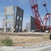 Crane lifting up concrete panels