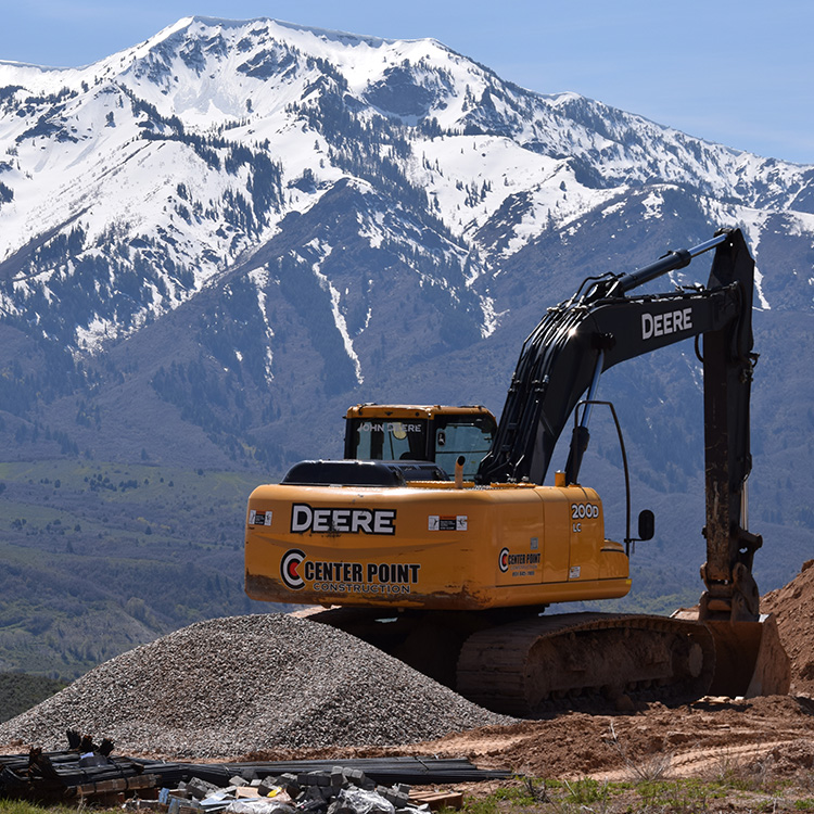 Center Point Construction trackhoe used for excavation in Northern Utah