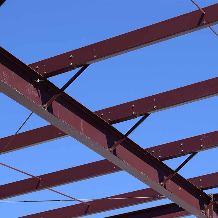 Steel framing of a commercial construction project in northern Utah