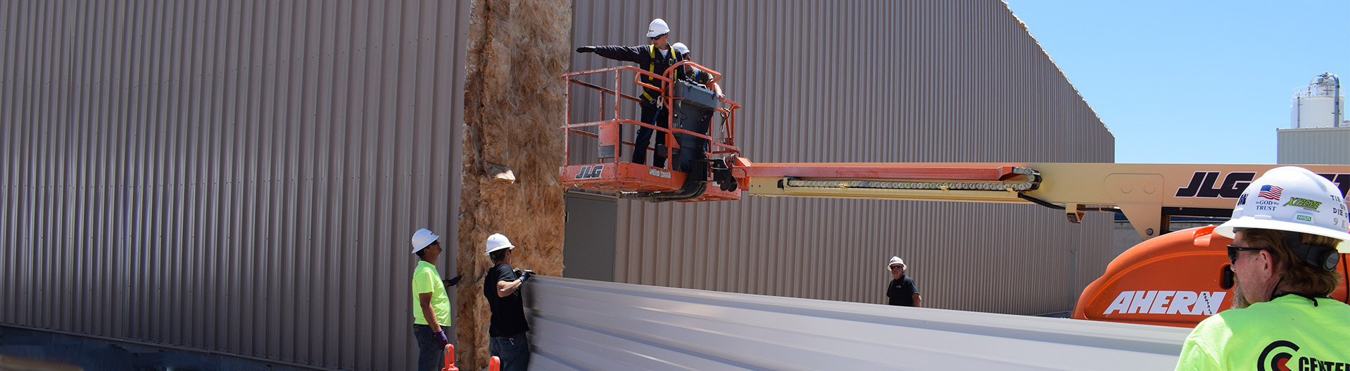 employees of Center Point Construction working on commercial project in Ogden, Utah