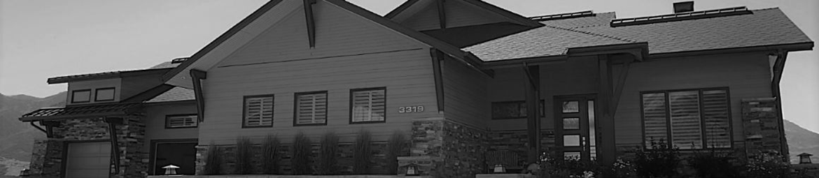 Grayscale image of custom home